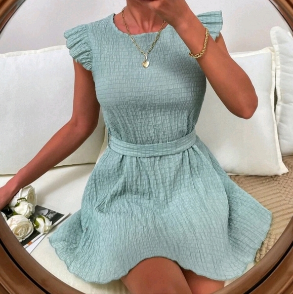 SHEIN Dresses & Skirts - SHEIN Butterfly Sleeve Belted Dress